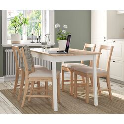 Set masa scaune Ikea Pinntorp/Katorp 125cm 1+4 (Maro deschis/Alb)