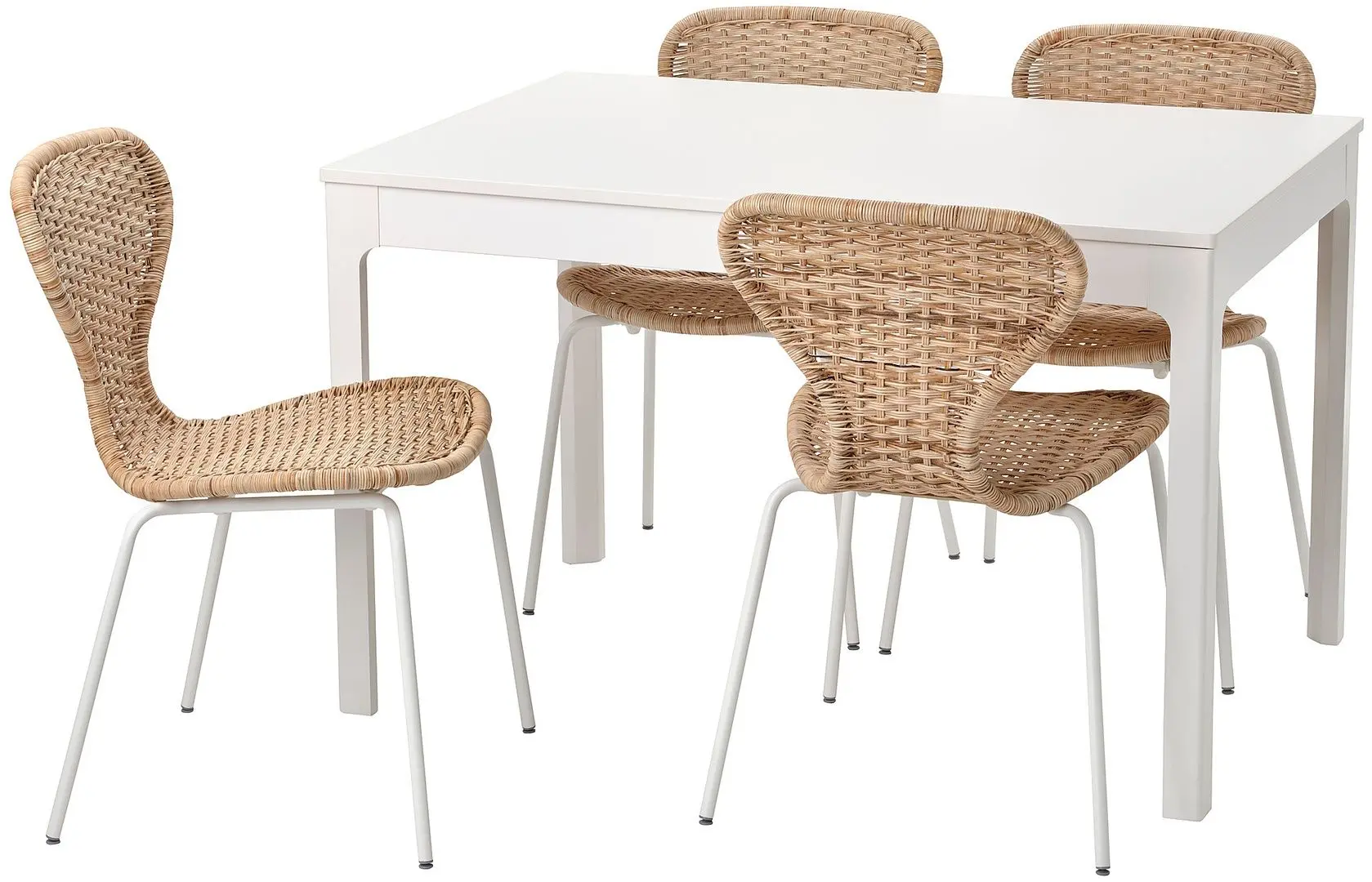 Set de sufragerie Ikea Ekedalen/Alvsta 120/180x80 1+4 (Alb/Ratan) - 2