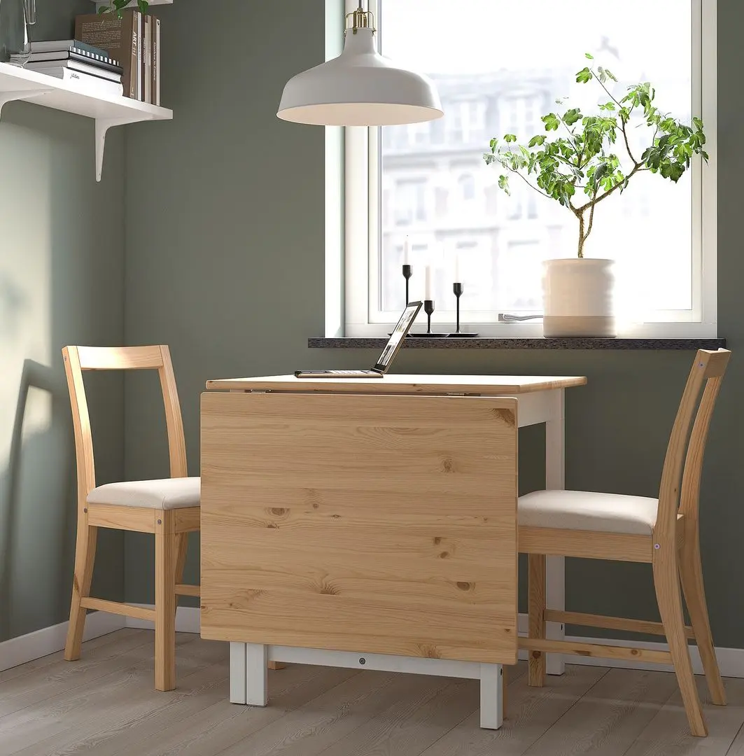 Обеденный набор Ikea Pinntorp/Katorp 67/124см 1+2 (Светло-коричневый/Белый)