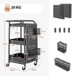 Carucior de servire Costway KC55044GR (Gray) Thumb