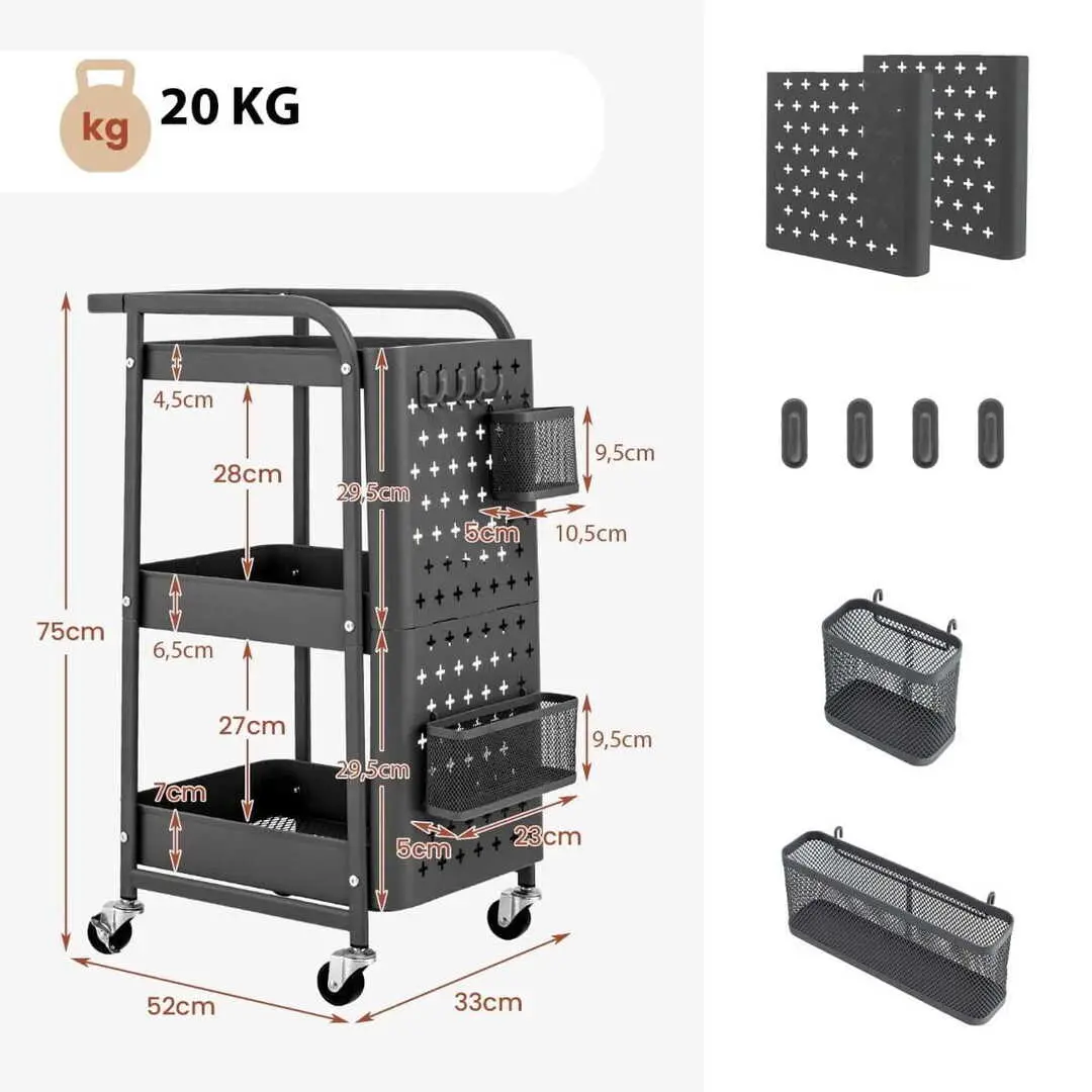 Carucior de servire Costway KC55044GR (Gray)