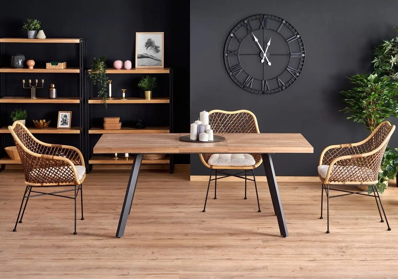 Masa extensibila Halmar Berlin 140/180cm (Walnut/Black)