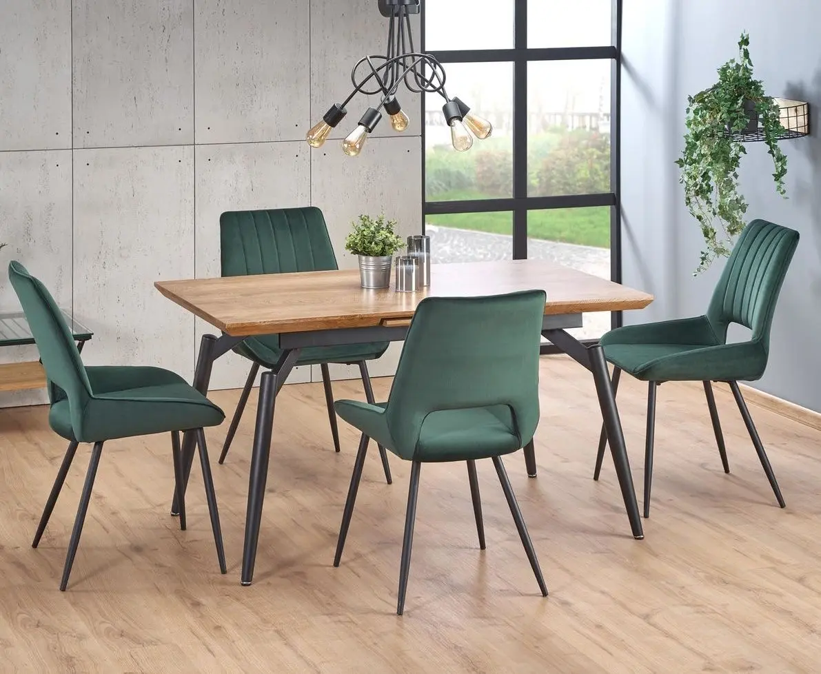 Masa extensibila Halmar Cambell 140/180x80cm (Natural Oak/Black)