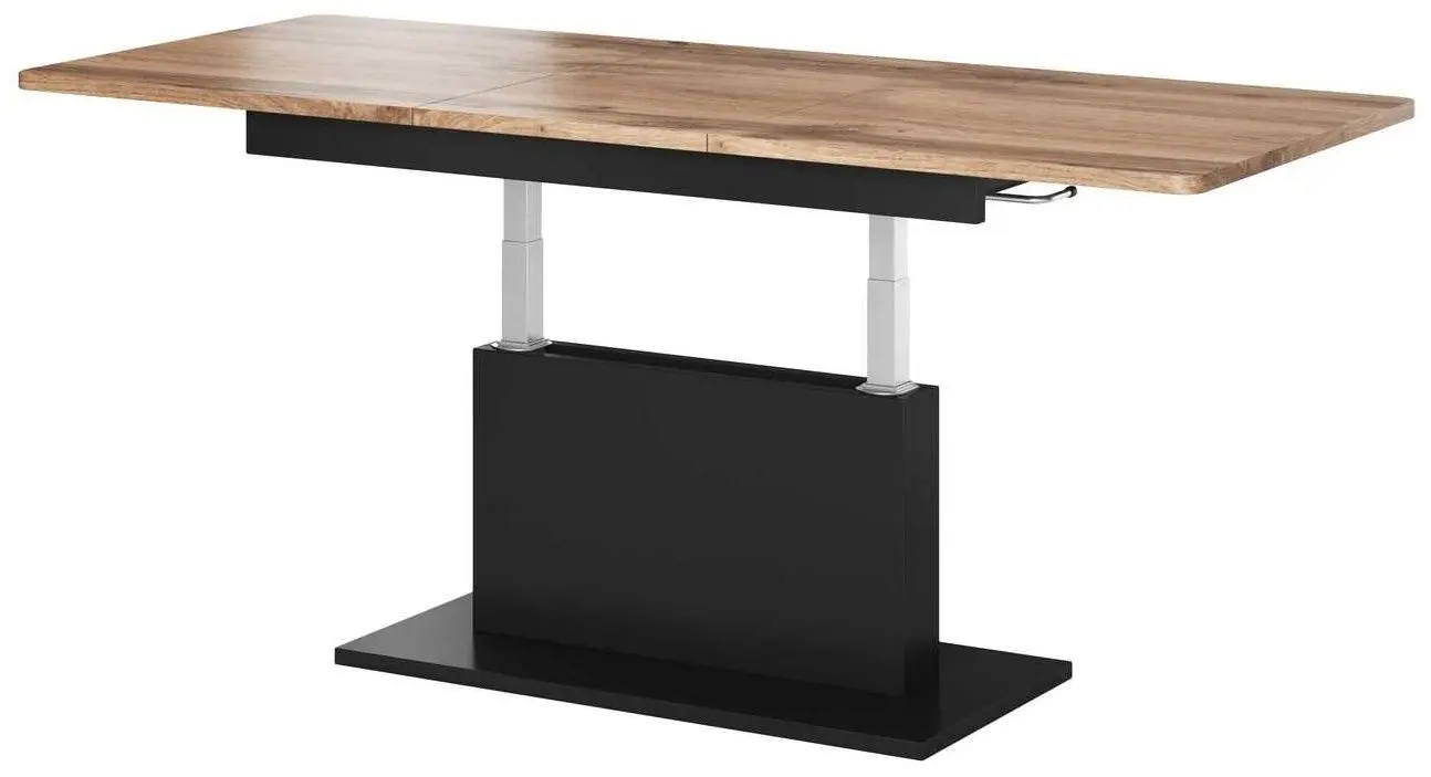 Стол раскладной Halmar Busetti 126/167cm (Wotan Oak/Black Matt)