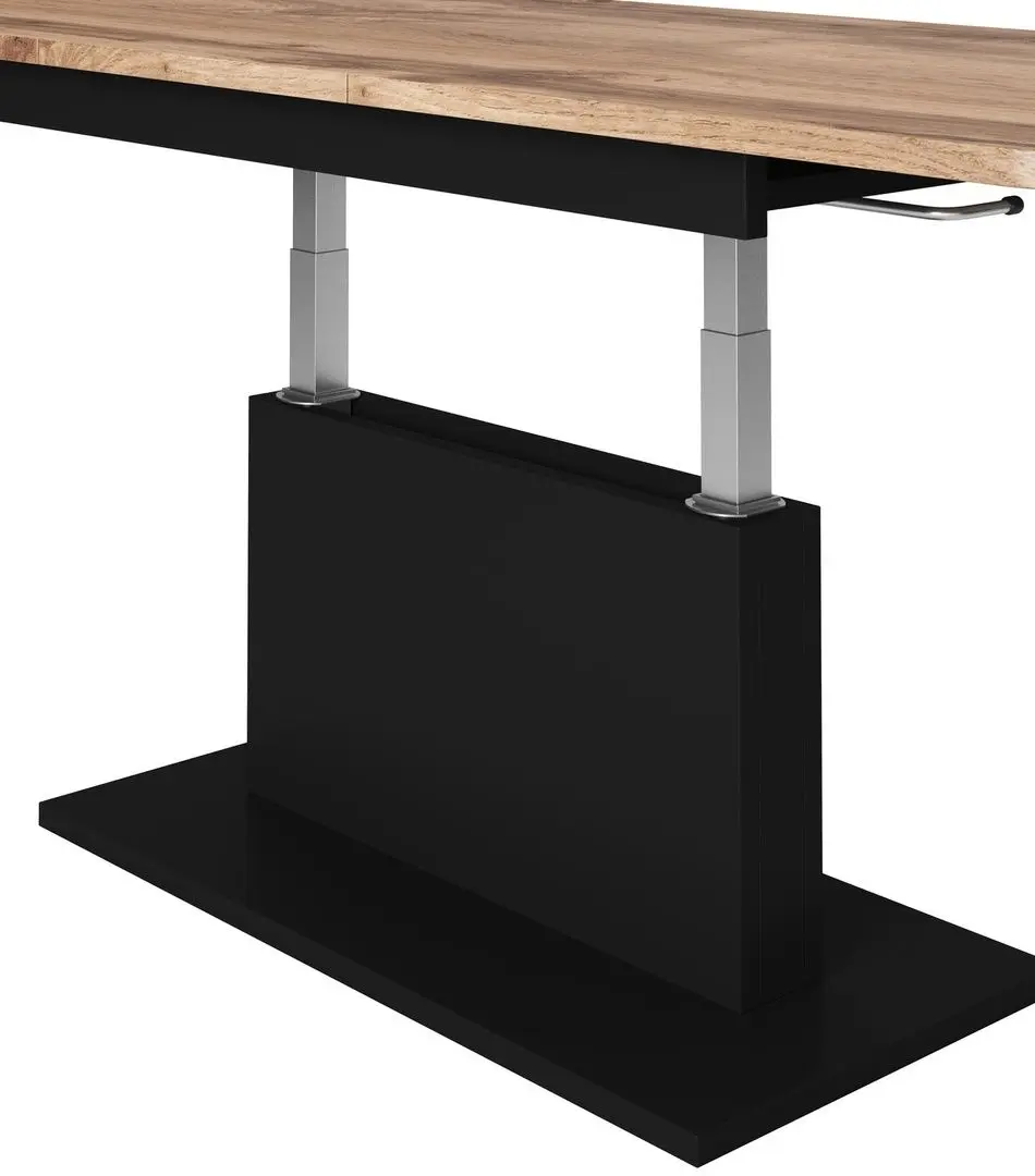 Стол раскладной Halmar Busetti 126/167cm (Wotan Oak/Black Matt)