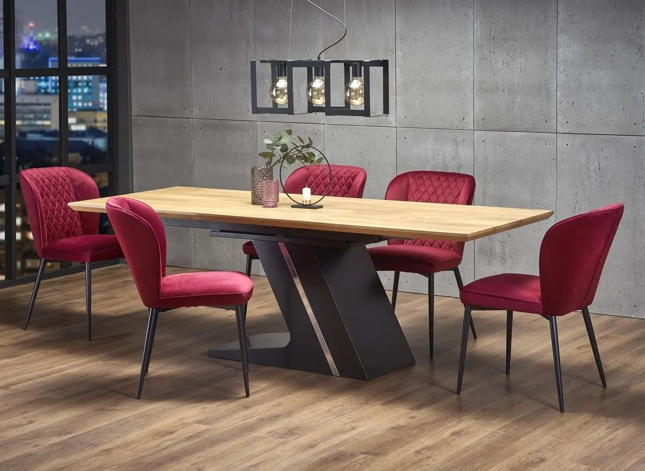 Masa extensibila Halmar Ferguson 160/220cm (Natural Oak/Black)