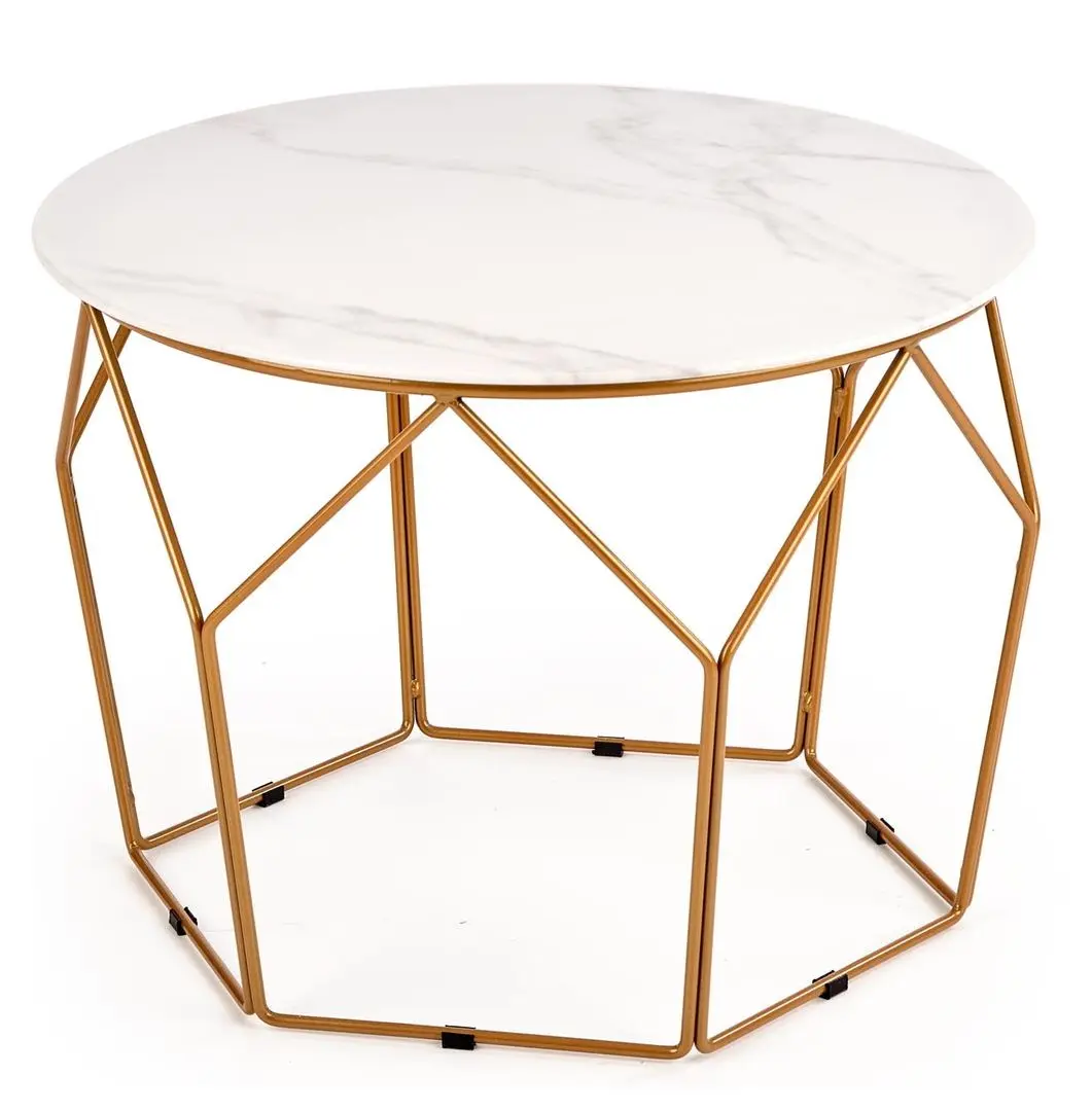 Masa pentru reviste Halmar Madison (White Marble/Golden) - 5