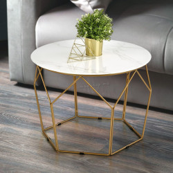 Masa pentru reviste Halmar Madison (White Marble/Golden)