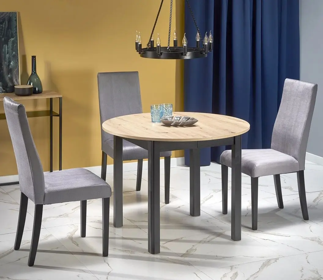 Стол раскладной Halmar Ringo 102/142x102cm (Artisan Oak/Black)