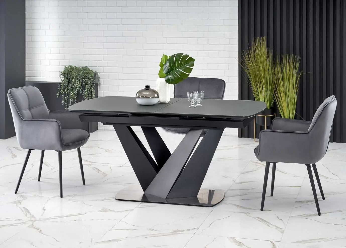 Masa extensibila Halmar Patrizio 160/200cm (Dark Gray/Black)