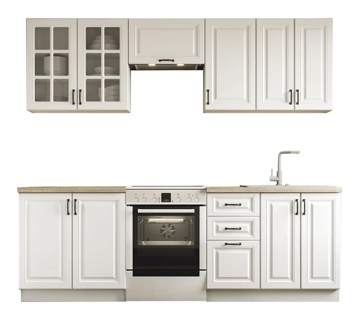 Bucatarie Halmar Elizabeth 2.4m (White/White Matt)