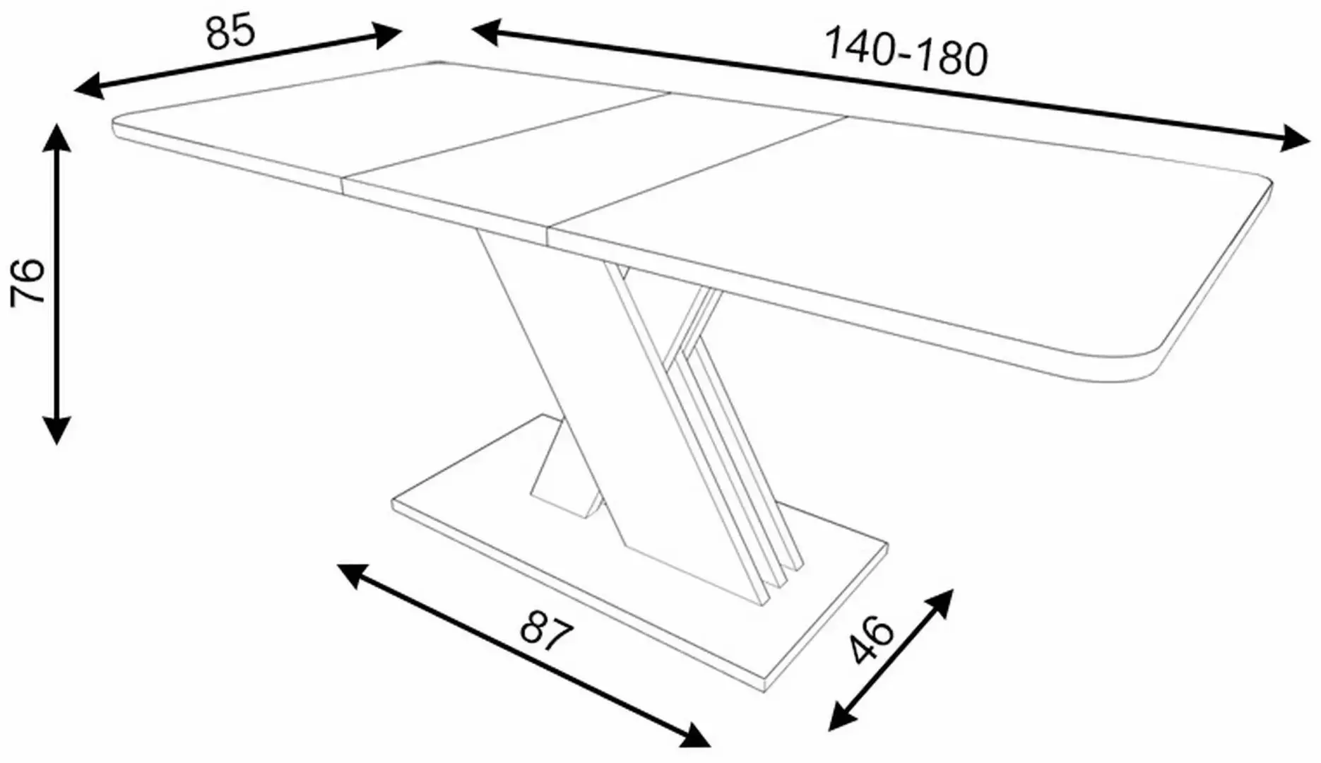 Masa plianta Signal Exel 140 (Artisan Oak/Antracite)