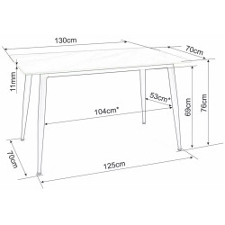Стол Signal Rion 130 (White/Black) Thumb
