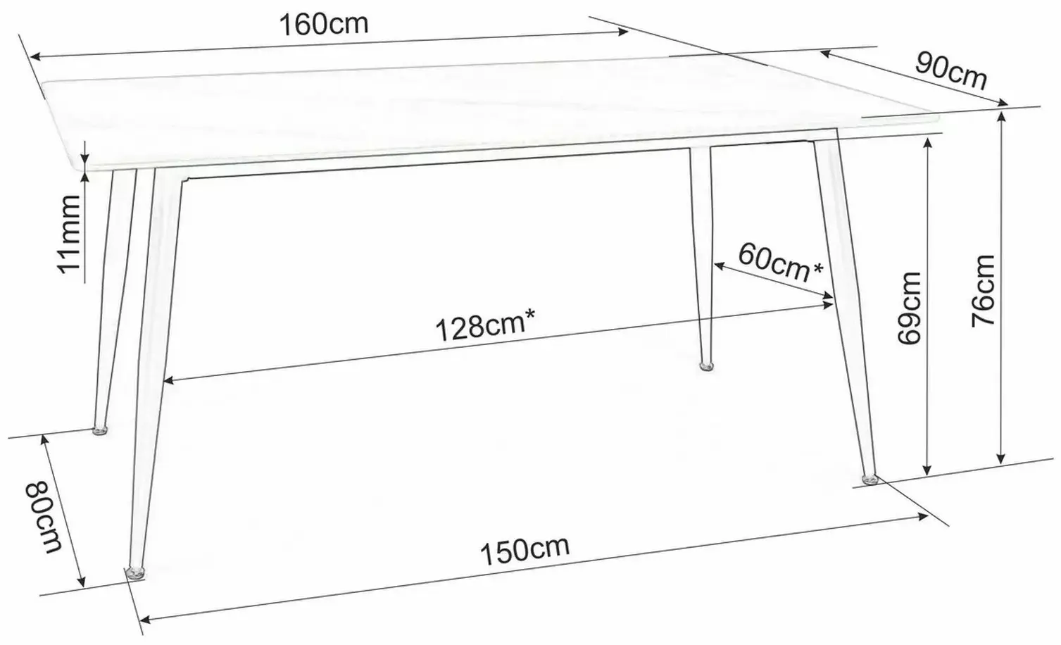 Masa Signal Rion 160 (White/Black)