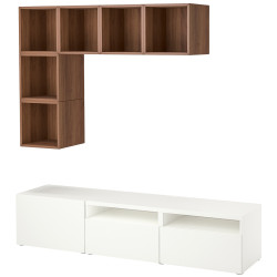 Living Ikea Besta/Eket 180x42x170 (Alb/Aspect Nuc) Thumb