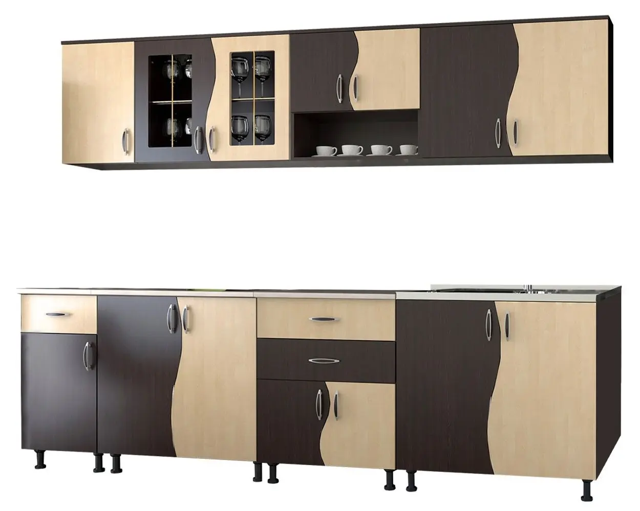 Кухня Marcel Prod Paula S 2.6м (Wenge/Birch) - 2