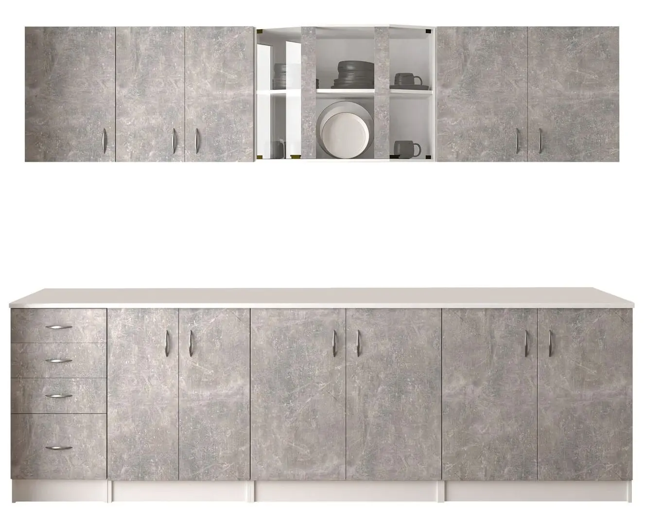 Кухня Marcel Prod Karina 2.6м (Gray Concrete/White) - 2