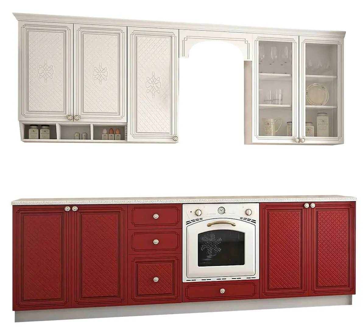 Bucatarie Marcel Prod Versailles 2.6m (White/Red)