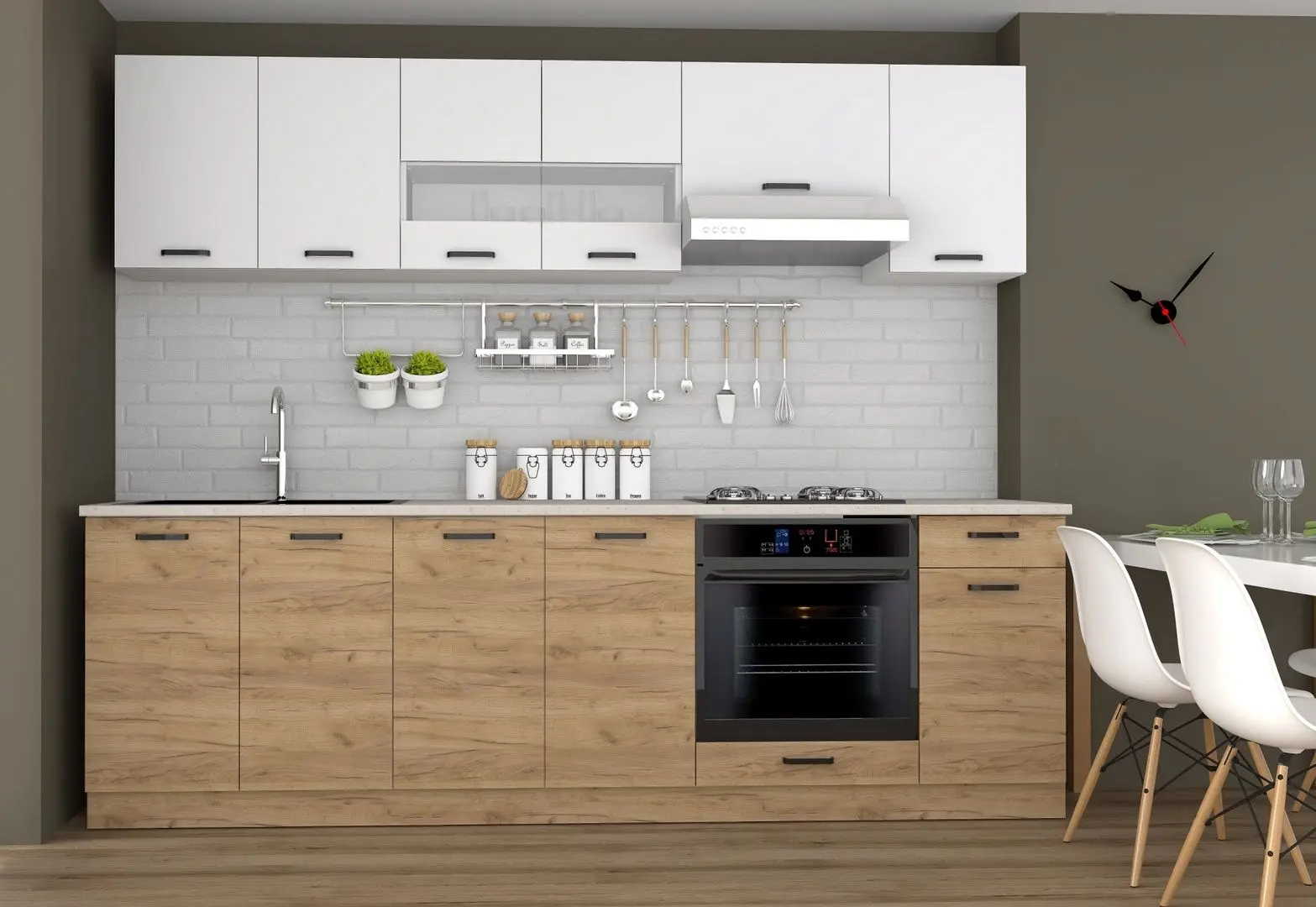 Кухня Marcel Prod Vio C 2.6m (White/Craft Oak Golden)