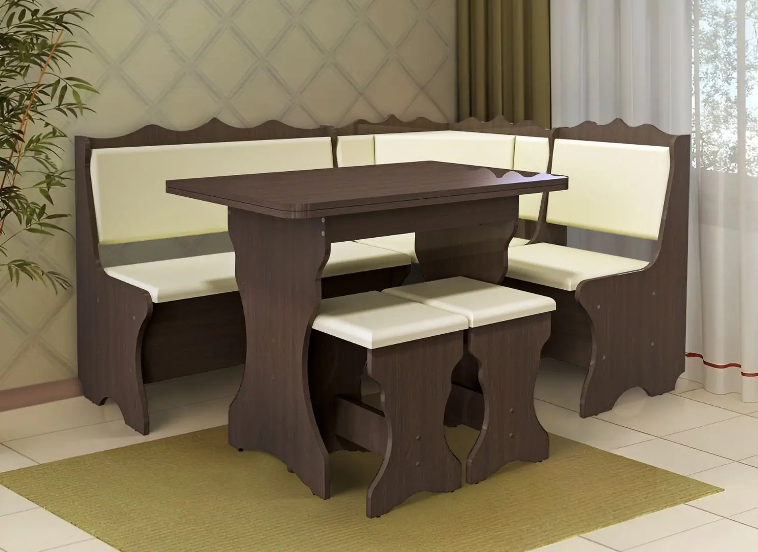 Кухонный уголок Marcel Prod Siria 2 табурета (Wenge)