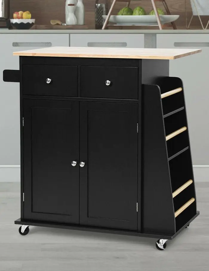 Шкафчик-тележка Costway HW65692BK (Black)