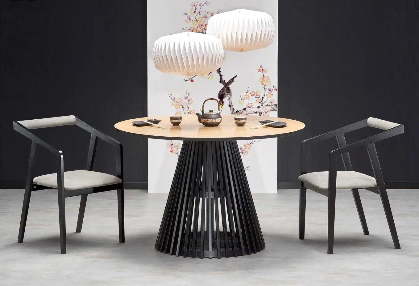 Masa Halmar Miyaki (Natural Oak/Black)