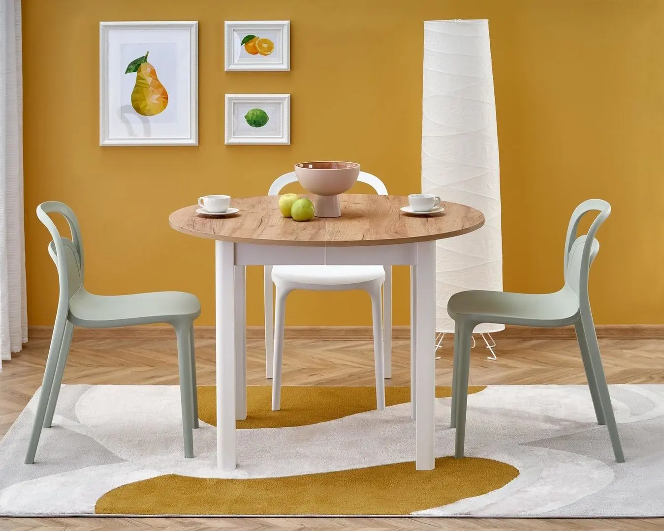 Masa extensibila Halmar Ringo 102/142x102cm (Craft Oak/White)