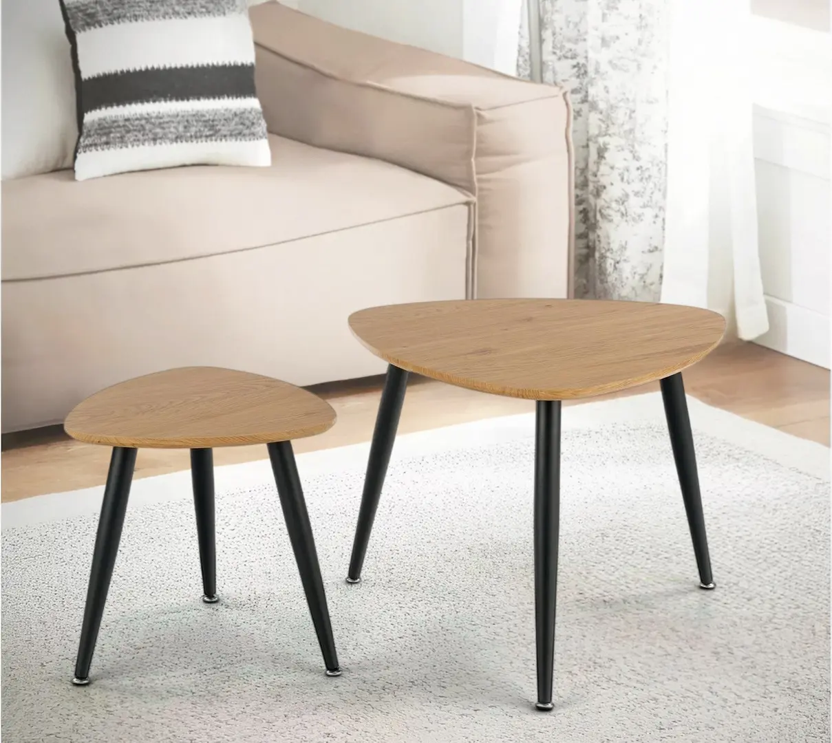 Набор журнальных столиков Halmar Nicea 2 (Golden Oak/Black)