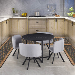 Set masa scaune Mobhaus Bevis New 1+4 (Black/Light Grey)