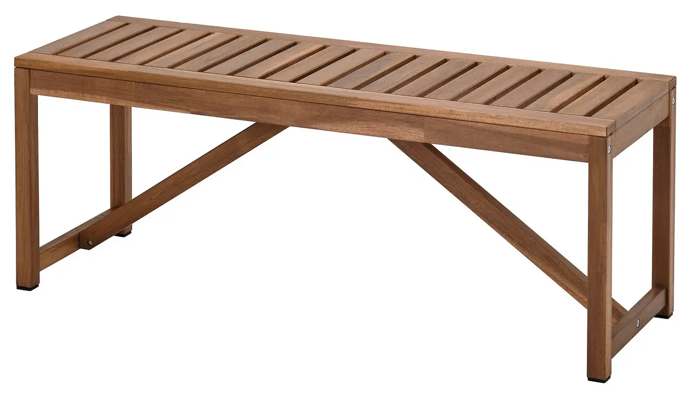 Комплект садовой мебели Ikea Nammaro 2 стула/скамейка 140см (Светло-коричневый) - 4