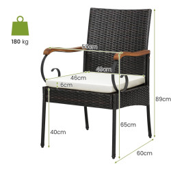 Набор садовых стульев Costway HW70833-2 (Brown/Ivory) Thumb