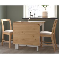 Masă pliabila Ikea Pinntorp 67/124x75cm (Maro deschis/Alb)