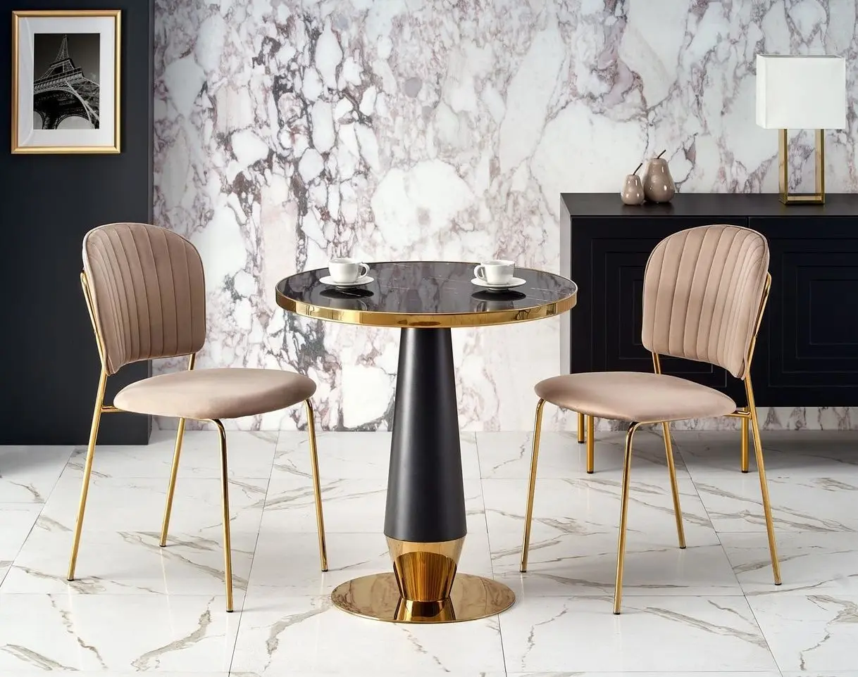 Masa Halmar Molina (Black Marble/Black/Gold)