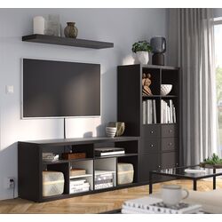 Гостиная Ikea Kallax/Lack 224x39x147см (Черно-коричневый) Thumb