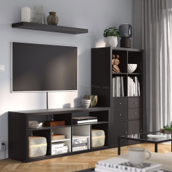 Гостиная Ikea Kallax/Lack 224x39x147см (Черно-коричневый)