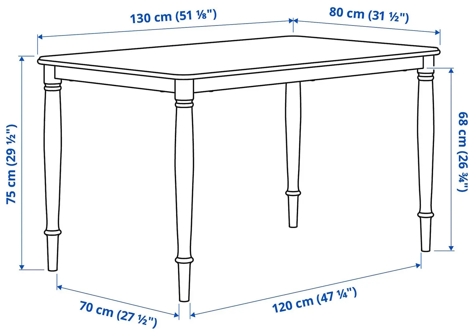 Masa Ikea Danderyd 130x80cm (Alb)