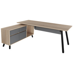 Masa de birou DP Fusion+Box Left (Natural/Anthracite)