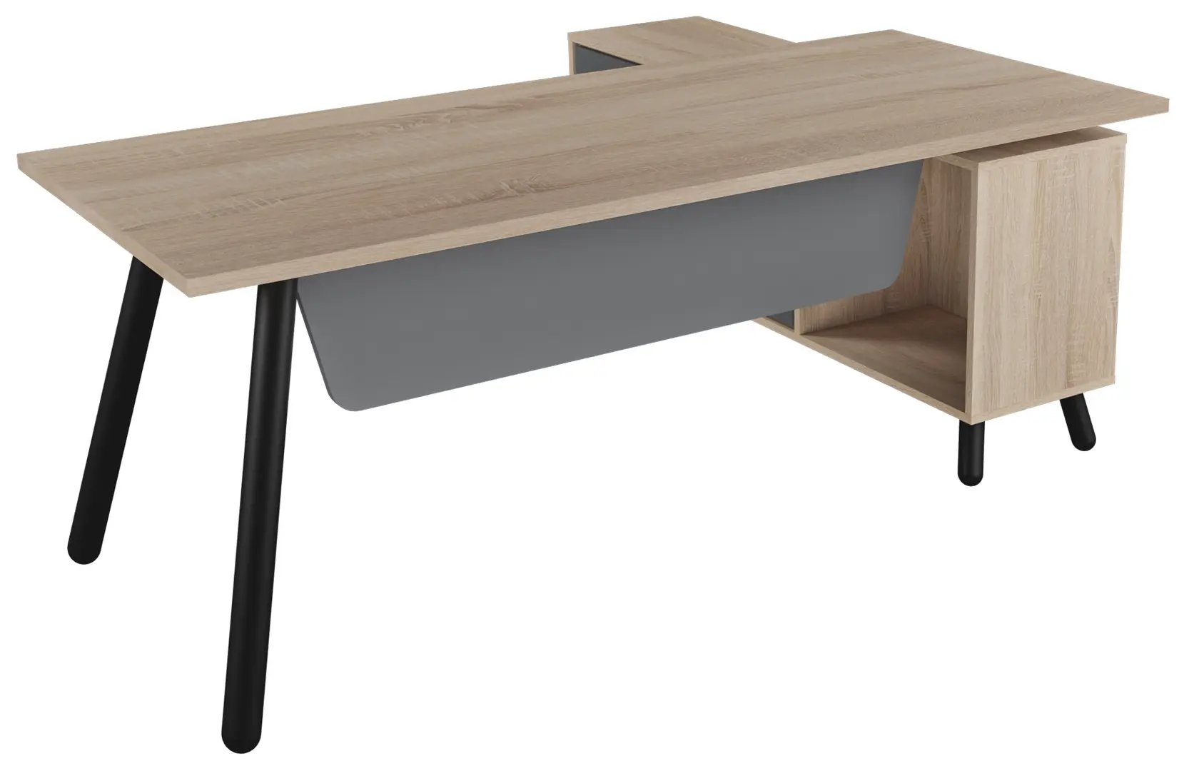 Masa de birou DP Fusion+Box Left (Natural/Anthracite)