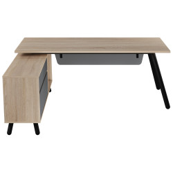Masa de birou DP Fusion+Box Left (Natural/Anthracite) Thumb