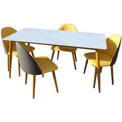 Set masa scaune Marcel Prod HA02 1+4 (Gray/Yellow) Thumb