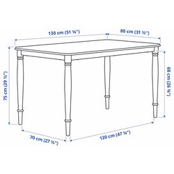 Set de sufragerie Ikea Danderyd/Skogsta 130cm 1+4 (Alb/Acacia) Thumb