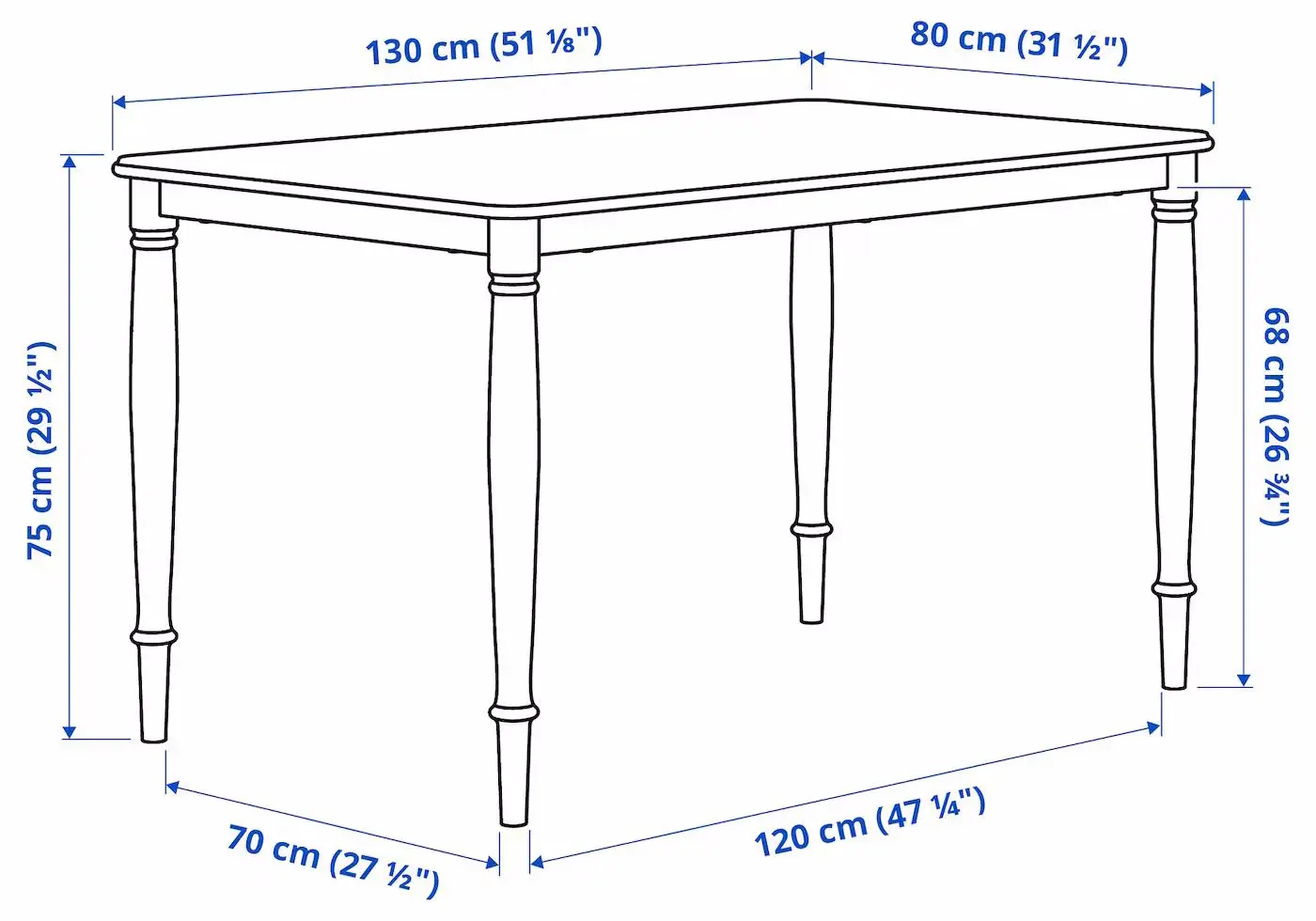 Set de sufragerie Ikea Danderyd/Skogsta 130cm 1+4 (Alb/Acacia) - 8