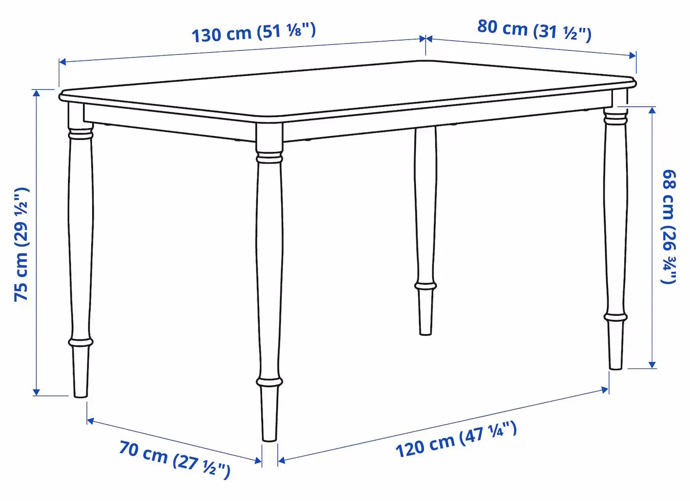 Set de sufragerie Ikea Skogsta/Danderyd 130cm 1+4 (Acacia/Negru)