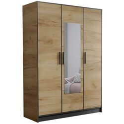 Dulap Prime Furniture Roj 3D 157 with decorative stripes (Craft Golden Oak/Black) Thumb