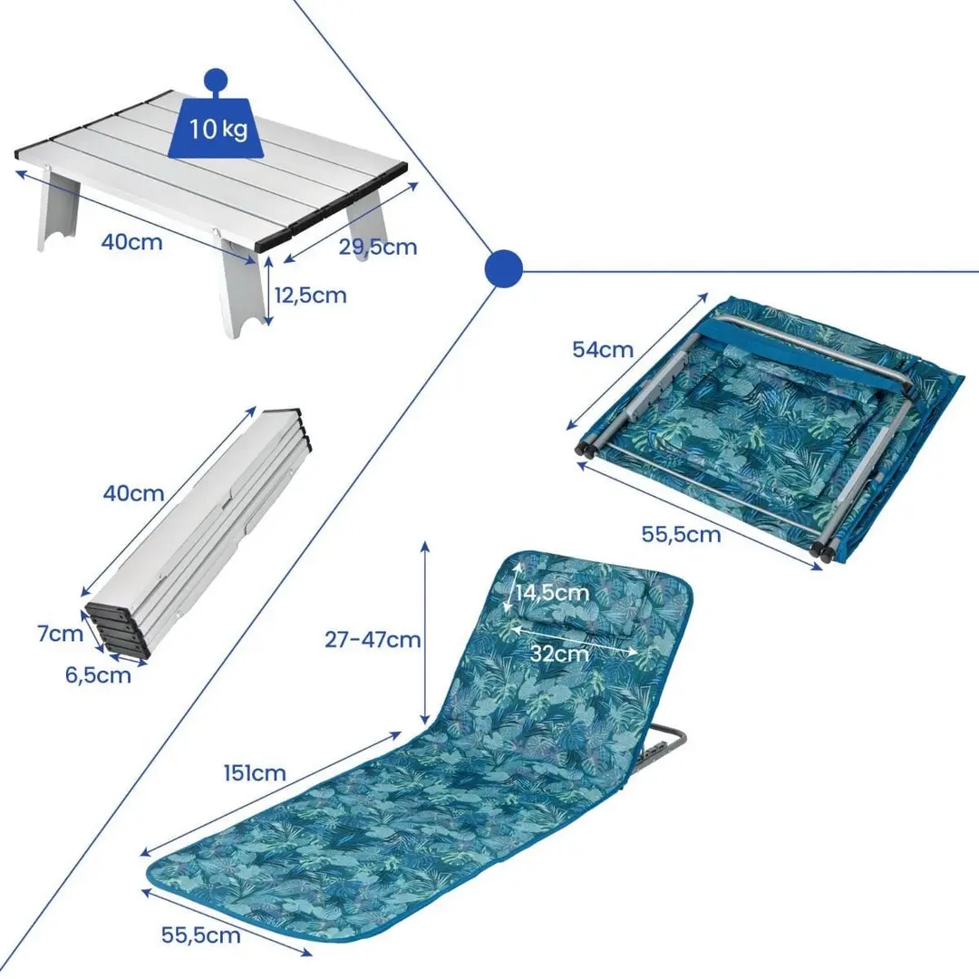 Комплект садовой мебели Costway NP10213PT (Blue) - 5