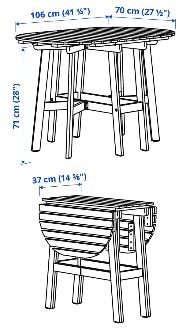 Комплект складной садовой мебели Ikea Askholmen/Froson/Duvholmen 1+4 (Коричневый/Бежевый) - 10