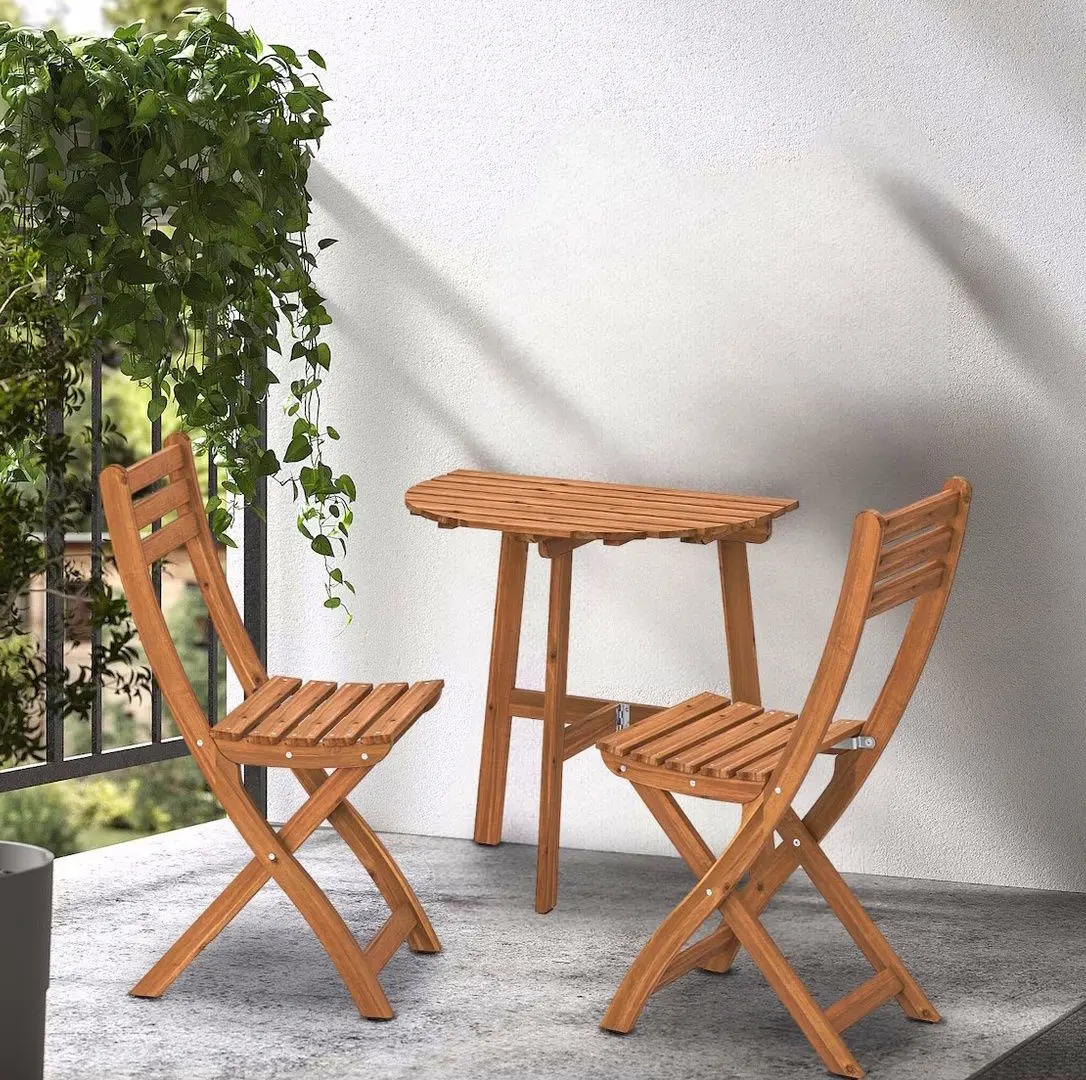 Комплект садовой мебели Ikea Askholmen 1+2 70x44 (Темно-Коричневый)