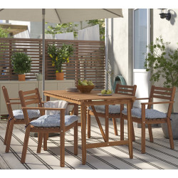 Комплект садовой мебели Ikea Askholmen/Klosan 1+4 143x75 (Коричневый/Синий)