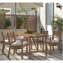 Комплект садовой мебели Ikea Askholmen/Froson/Duvholmen 1+4 143x75 (Коричневый/Бежевый)