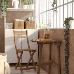 Комплект складной садовой мебели Ikea Askholmen 1+1 70x44 (Темно-коричневый)